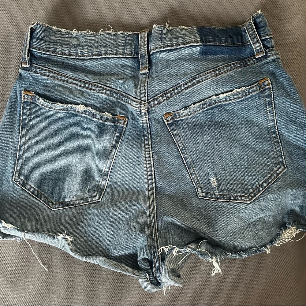 Abercrombie & Fitch Blue Jean Shorts Distressed Cut-Off - Picture 2 of 3